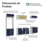 Armário de Cozinha Completa 270 cm Branco/Azul Vik Madesa 02