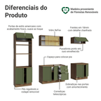Armário de Cozinha Completa 270 cm Rustic/Verde Vik Madesa 02