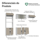 Armário de Cozinha Completa 270 cm Branco/Crema Vik Madesa 03