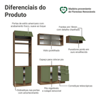 Armário de Cozinha Completa 270 cm Rustic/Verde Vik Madesa 03