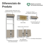 Armário de Cozinha Completa 270 cm Branco/Crema Vik Madesa 04