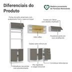 Armário de Cozinha Completa 270 cm Branco/Cinza Vik Madesa 04