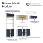 Armário de Cozinha Completa 270 cm Branco/Azul Vik Madesa 04