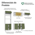 Armário de Cozinha Completa 270 cm Branco/Verde Vik Madesa 04