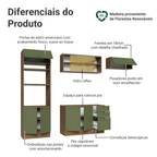 Armário de Cozinha Completa 270 cm Rustic/Verde Vik Madesa 04