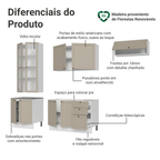 Armário de Cozinha Completa 270 cm Branco/Crema Vik Madesa 05