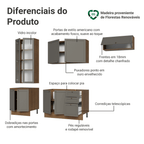 Armário de Cozinha Completa 270 cm Rustic/Cinza Vik Madesa 05