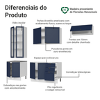 Armário de Cozinha Completa 270 cm Branco/Azul Vik Madesa 05