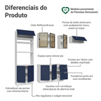 Armário de Cozinha Completa 270 cm Branco/Azul Vik Madesa 07