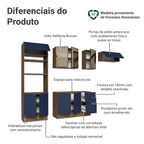 Armário de Cozinha Completa 270 cm Rustic/Azul Vik Madesa 07