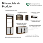 Armário de Cozinha Completa 270 cm Rustic/Branco Vik Madesa 08