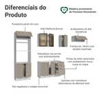 Armário de Cozinha Completa 270 cm Branco/Crema Vik Madesa 08