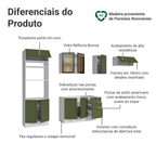 Armário de Cozinha Completa 270 cm Branco/Verde Vik Madesa 08