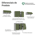 Armário de Cozinha Completa 280 cm Branco/Verde Vik Madesa 01
