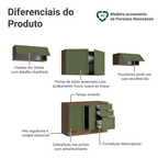 Armário de Cozinha Completa 280 cm Rustic/Verde Vik Madesa 01