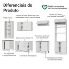Armário de Cozinha Completa 340 cm Branco Vik Madesa 01