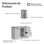 Conjunto Gabinete para Banheiro 120cm 3 Portas 3 Gavetas Branco Agata Madesa 01