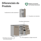 Conjunto Gabinete para Banheiro 120cm 3 Portas 3 Gavetas Branco/Crema Agata Madesa 01