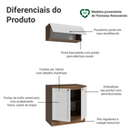 Conjunto Gabinete para Banheiro 80cm 3 Portas Rustic/Branco Vik Madesa 02