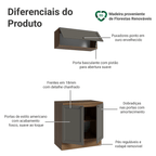 Conjunto Gabinete para Banheiro 80cm 3 Portas Rustic/Cinza Vik Madesa 02