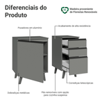 Gabinete para Banheiro 100cm 1 Porta 3 Gavetas Cinza Nice Madesa 04