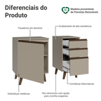 Gabinete para Banheiro 100cm 1 Porta 3 Gavetas Crema Nice Madesa 04