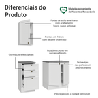 Conjunto Gabinete para Banheiro 110cm 3 Gavetas 3 Portas Branco Vik Madesa 01
