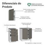 Conjunto Gabinete para Banheiro 110cm 3 Gavetas 3 Portas Branco/Cinza Vik Madesa 01