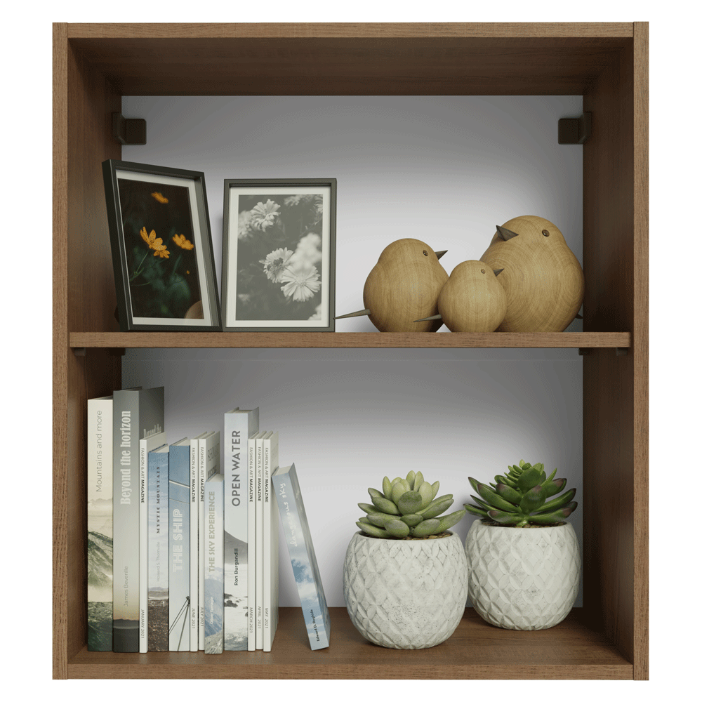 Armário Aéreo para Quarto 60 cm 2 Nichos Abertos Rustic Neo Madesa