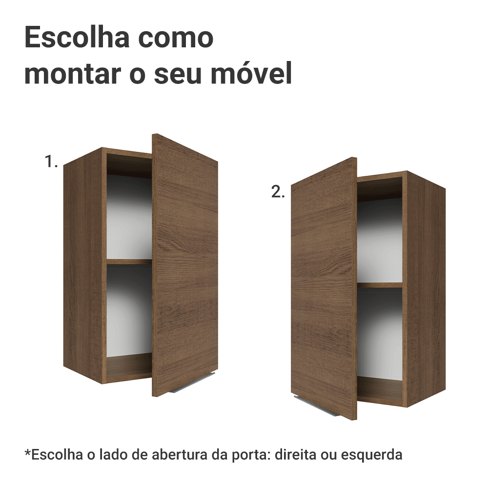 Armário Aéreo para Quarto 40 cm 1 Porta Rustic Neo Madesa