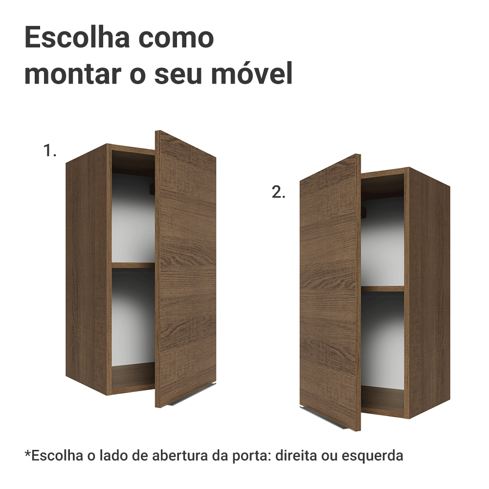 Armário Aéreo para Quarto 35 cm 1 Porta Rustic Neo Madesa