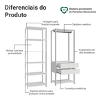 Guarda-Roupa Closet Modulado 2 Gavetas 129 cm Branco Valencia Madesa