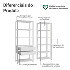 Guarda-Roupa Closet Modulado 2 Gavetas 9 Prateleiras 129 cm Branco Valencia Madesa