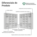 Guarda-Roupa Closet de Canto 522 cm 8 Gavetas Branco Venus Madesa