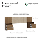 Cabeceira Extensível Estofada com 2 Mesas de Cabeceira Rustic/Imperial Madesa