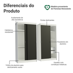 Conjunto 2 Guarda-Roupas 4 Portas de Correr Branco/Preto Tokio Madesa