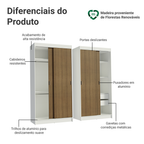 Conjunto 2 Guarda-Roupas 4 Portas de Correr Branco/Rustic Tokio Madesa
