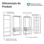 Guarda-Roupa Closet Modulado 4 Gavetas 258 cm Branco Valencia Madesa 01