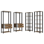 Guarda-Roupa Closet Modulado 4 Gavetas 258 cm Rustic/Preto Valencia Madesa 03