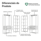 Guarda-Roupa Closet Modulado 4 Gavetas 258 cm Branco Valencia Madesa 04