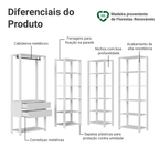 Guarda-Roupa Closet Modulado 2 Gavetas 247 cm Branco Valencia Madesa