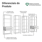 Guarda-Roupa Closet Modulado 4 Gavetas 258 cm Branco Valencia Madesa 06