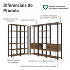 Guarda-Roupa Closet Modulado 4 Gavetas 317 cm Rustic/Preto Valencia Madesa