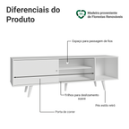 Rack para TV até 80 Polegadas 160cm com Pés Branco Torino Madesa