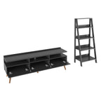 Rack para TV até 65 Polegadas Madesa Londres e Estante Escada Preto