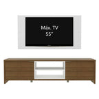Rack Madesa Metz e Painel para TV até 55 Polegadas Rustic/Branco