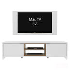 Rack Madesa Metz e Painel para TV até 55 Polegadas Branco/Rustic