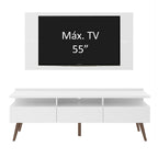 Rack Madesa Londres e Painel para TV até 55 Polegadas Branco