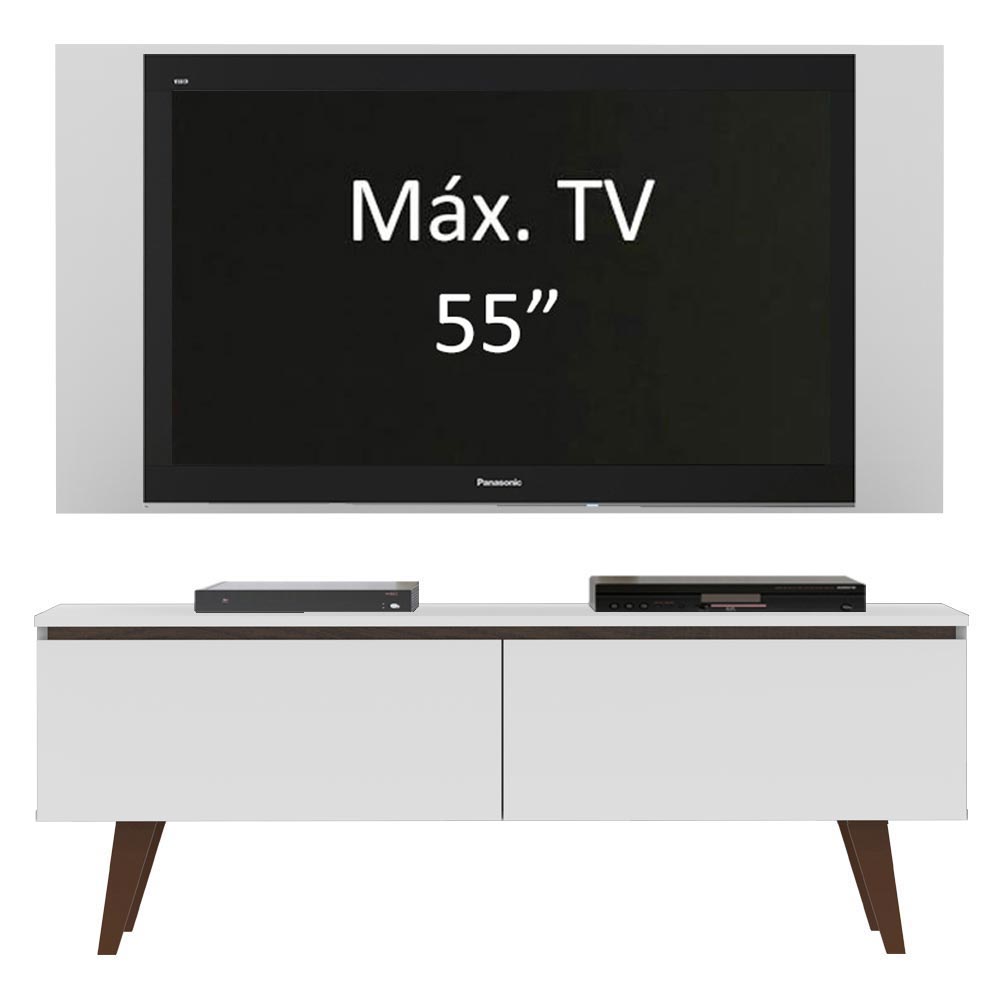 Rack Madesa Le Mans e Painel para TV até 55 Polegadas 2 Portas Branco