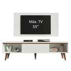 Rack Madesa Reims e Painel para TV até 55 Polegadas 2 Portas e 1 Gaveta Branco